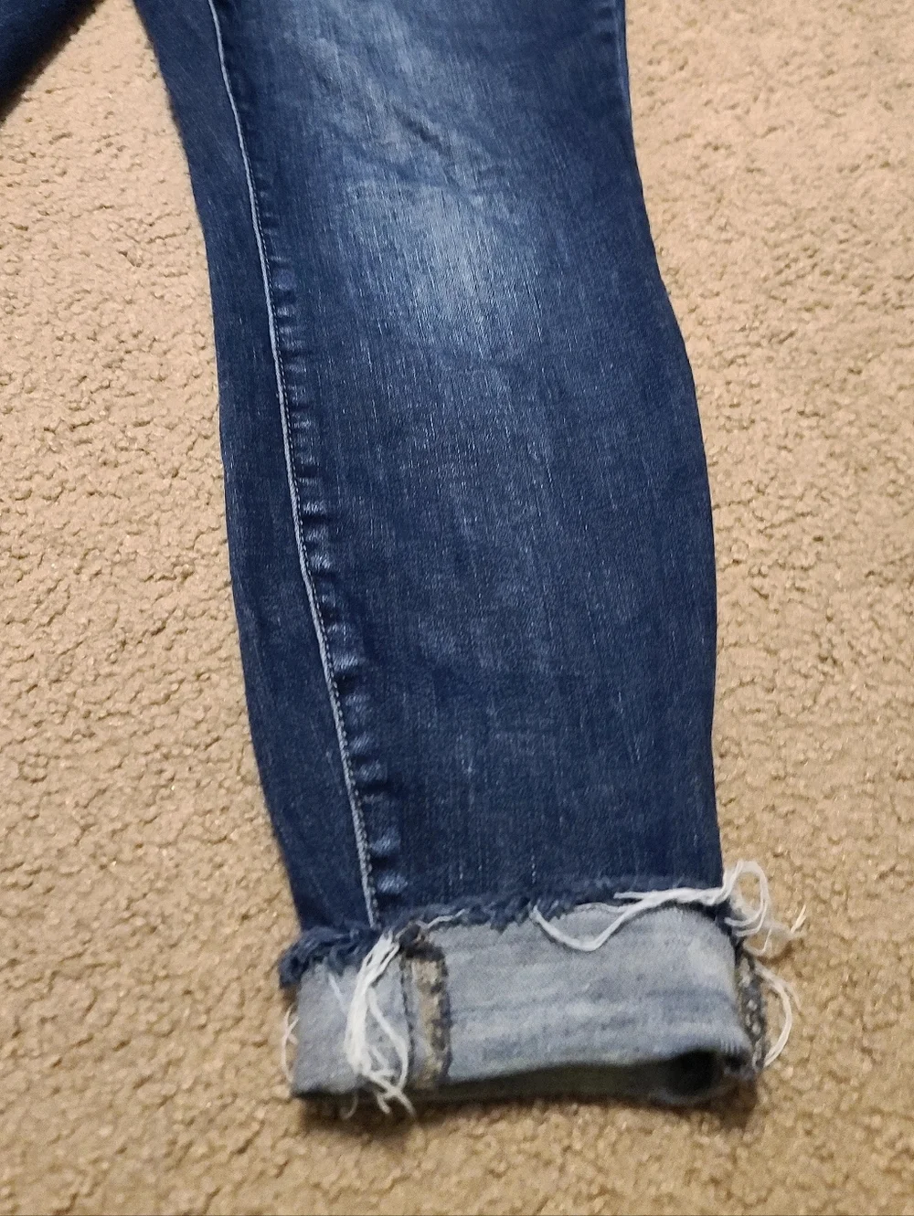 Women's 16W, Dark Blue Distressed Skinny Fit Jeans - Picture 2 of 6